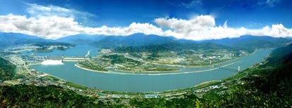 The impressive scenery at the Three Gorges Dam. The impressive scenery at the Three Gorges Dam.