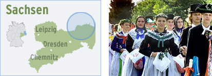 The settlement area of the Sorbs (left) and pupils at the Sorb grammar school in Bautzen illustrating a wedding parade (right) The settlement area of the Sorbs (left) and pupils at the Sorb grammar school in Bautzen illustrating a wedding parade (right)
