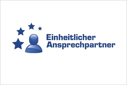 Ein Bildlogo mit der Aufschrift »Einheitlicher Ansprechpartner«