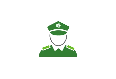 Ein stilisierter Polizist.