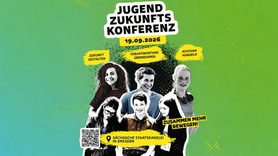 Junge Menschen auf einem Plakat.