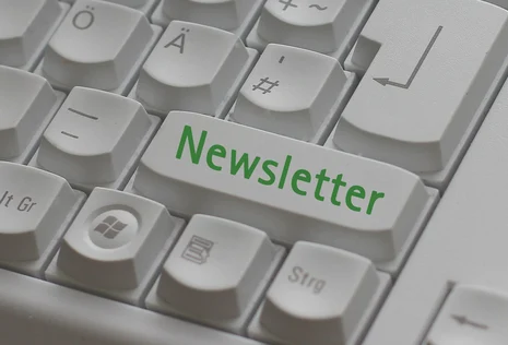 Computertastatur mit der Aufschrift Newsletter